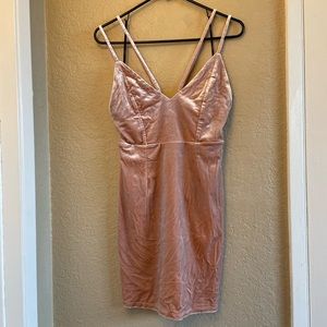 Forever 21 champagne pink Small velvet dress!